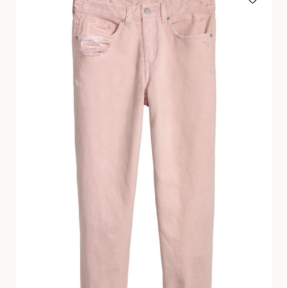 H&M Boyfriend‎ Low Waist Jeans powder pink & denim soft size 27 - Picture 6 of 6